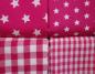 Preview: Baumwollstoff pink Streifen Punkte Herzen Karo Sterne