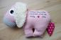 Preview: Namenskissen Geburtskissen Esel rosa mit Wunschtext