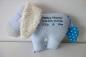 Preview: Namenskissen Geburtskissen Esel blau mit Wunschbestickung