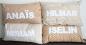 Preview: Namenskissen 50x30cm beige mit Inlet