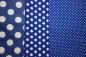 Preview: Baumwollstoff blau Streifen Punkte Herzen Karo uni