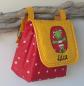 Preview: Lenkertasche rot/gelb mit Klappe Frosch, inkl. Wunschname