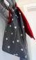 Preview: Lenkertasche rot/grau mit Klappe inkl. Wunschbuchstabe im Stern