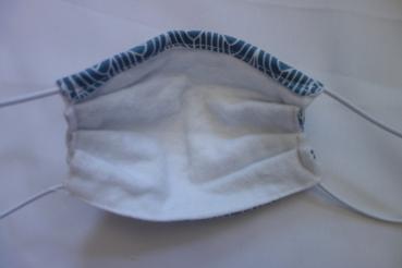 Gesichtsmaske, Behelfsmundschutz, einfarbig, Sträucher oder Zickzack als Muster, wiederverwendbar