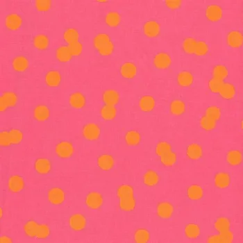 Preview: AU MAISON Wachstuch Bobbi Pink Orange verspielte Punkte beschichtete Baumwolle