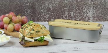 Eco Lunchbox Brotdose PERSONALISIERT mit Wunschnamen, Bambus Deckel