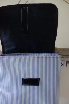 wasserfeste Lenkertasche mit Klappe Anker mit Wunschname Blau / Rot