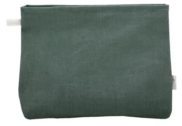 Preview: Au Maison Leinen Leinenstoff ACRYL BESCHICHTET Pine Abwischbare Leinen Meterware Tiefes Waldgrün