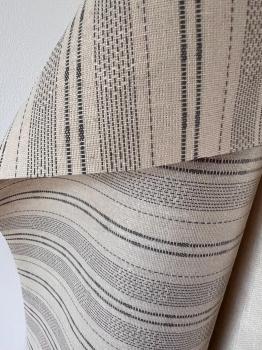 Au Maison beschichtetes Leinenmix Leinen & Viskose mit Acrylbeschichtung in Woven-Natural/Grey Natur Graue Streifen