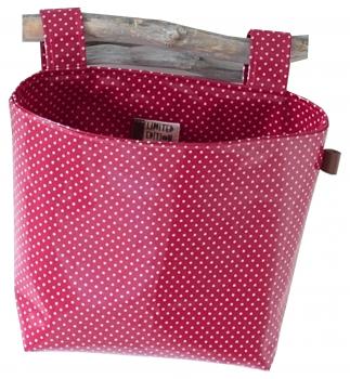 Lenkertasche beschichtete Baumwolle wasserfest Au Maison cherry dots kirschrot