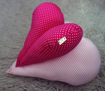 Nackenkissen Leseherz Herzkissen pink rosa, Wunschname wählbar