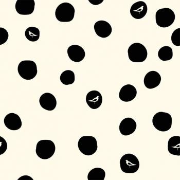 Birch Fabrics Biobaumwolle Dot in Black Popeline schwarze Tupfen