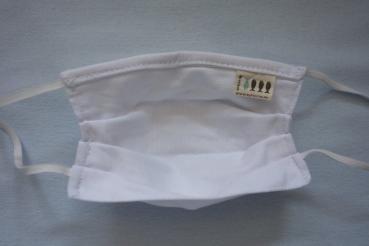 Behelfsmundschutz, Mund-Nasen-Schutz, Behelfsmaske aus weißem Canvas, kochfest, Gesichtsmaske, wiederverwendbar