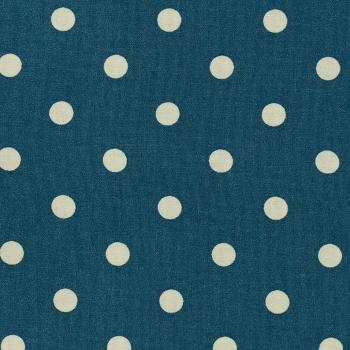 AU MAISON Wachstuch Dots Big Dusty Petrol/Spring Green, beschichtete Baumwolle