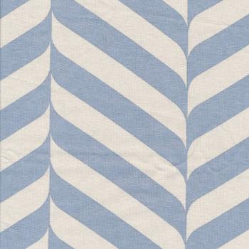 AU MAISON Wachstuch Henri French Blue blau, Streifen mit Wellen, beschichtete Baumwolle