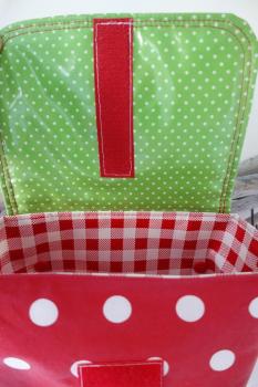 Lenkertasche mit Klappe Apfel rot, inkl. Wunschname