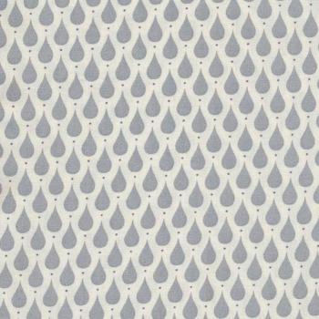 AU MAISON Wachstuch Teardrops Dusty Blue Tropfen beschichtete Baumwolle