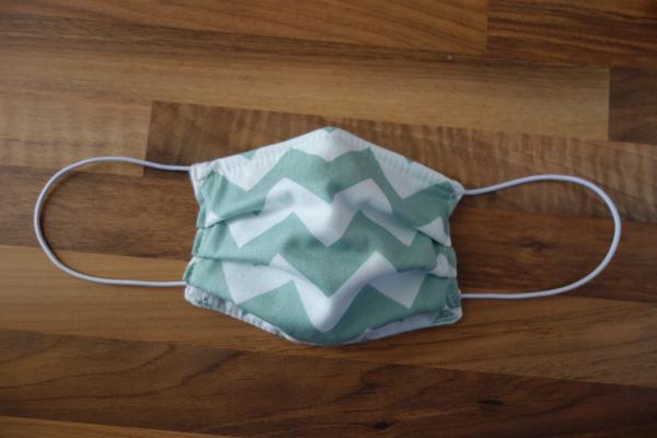 Gesichtsmaske, Behelfsmundschutz, einfarbig, Sträucher oder Zickzack als Muster, wiederverwendbar
