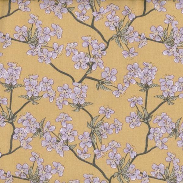 AU MAISON Wachstuch Amalie Yellow in Gelb Kirschblüten, beschichtete Baumwolle - Kopie