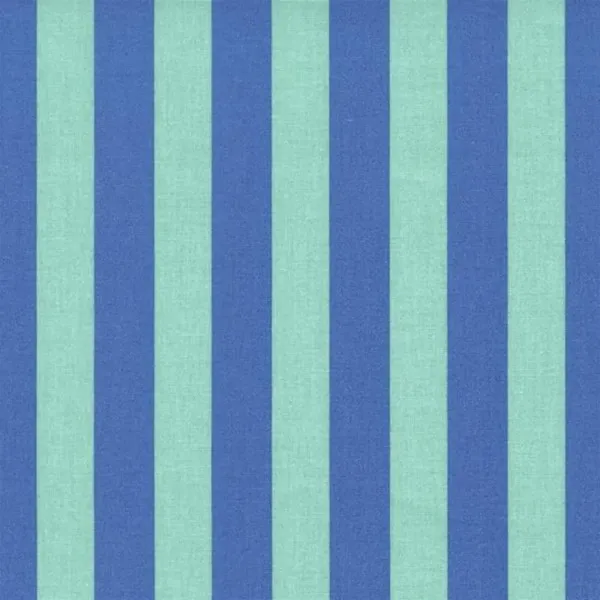 AU MAISON Wachstuch Band Blue Streifen Blau Türkis Abwischbare Tischdecke Meterware beschichtete Baumwolle