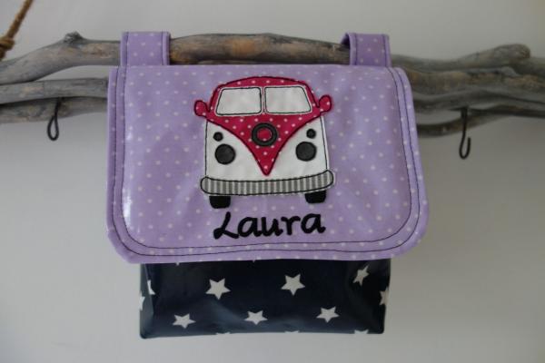 wasserfeste Lenkertasche mit Klappe Bulli mit Wunschname