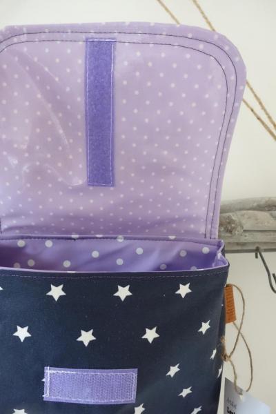 wasserfeste Lenkertasche Regenbogen Einhorn, Wunschname möglich, dunkelblau lila