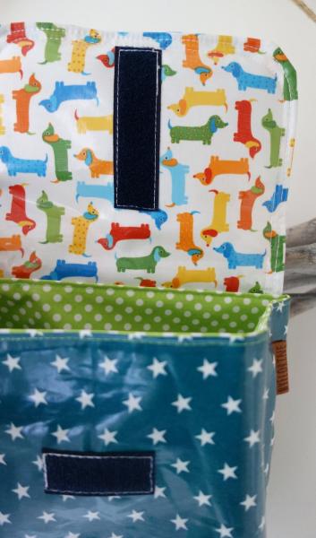 Lenkertasche mit Klappe Dackel/Hunde. Wunschname möglich