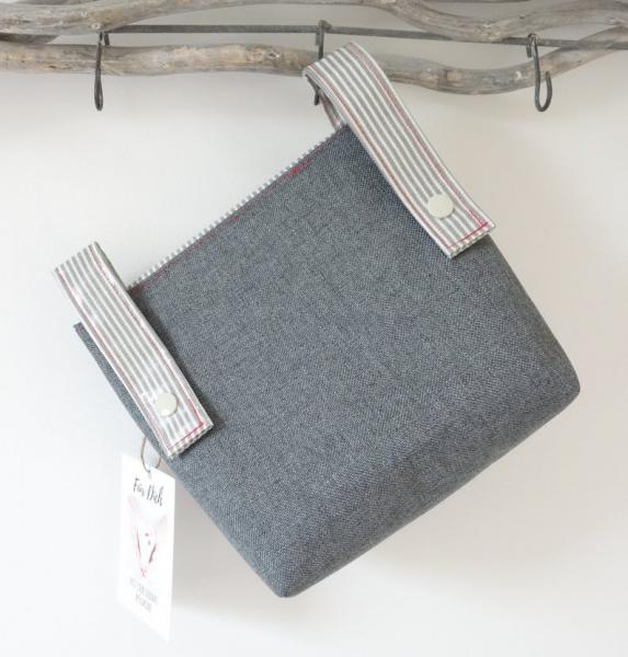 wasserfeste Lenkertasche mit Klappe Feuerwehr mit Wunschname grau rot