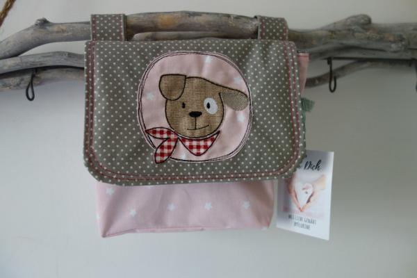 wasserfeste Lenkertasche mit Klappe Hund mit Wunschname