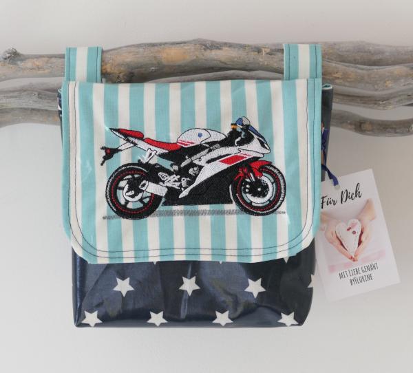 wasserfeste Lenkertasche mit Klappe Motorrad inkl. Wunschname