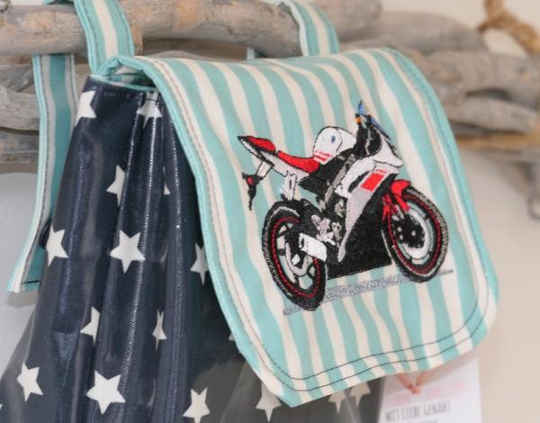 wasserfeste Lenkertasche mit Klappe Motorrad inkl. Wunschname