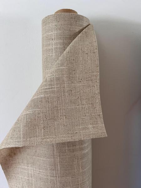 Au Maison Linen Blend Natural Leinenmix Leinen-/Viskosestoff BESCHICHTET in Natur Beige