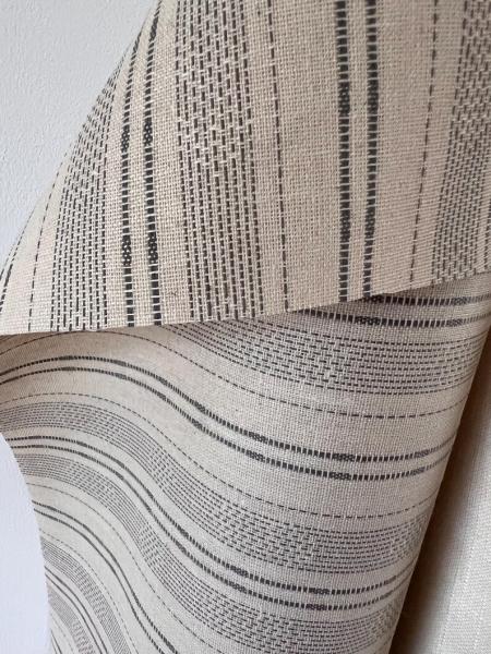 Au Maison beschichtetes Leinenmix Leinen & Viskose mit Acrylbeschichtung in Woven-Natural/Grey Natur Graue Streifen