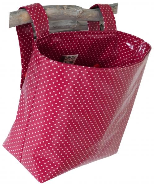 Lenkertasche beschichtete Baumwolle wasserfest Au Maison cherry dots kirschrot