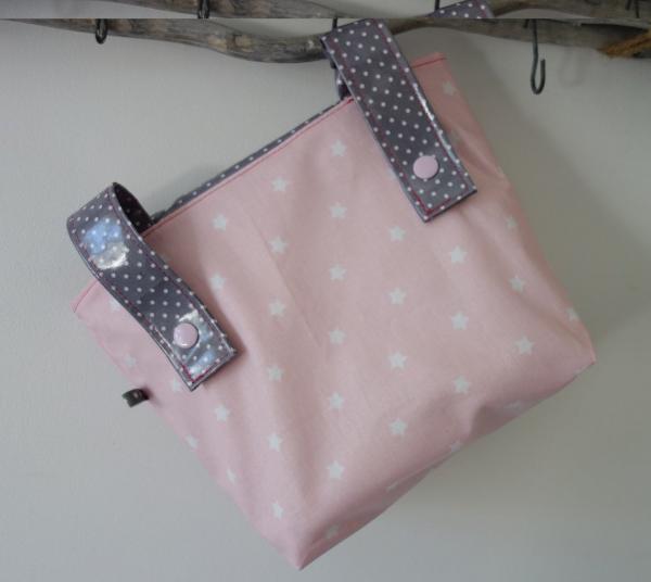 wasserfeste rosa Lenkertasche mit Pferd oder Einhorn mit Wunschname
