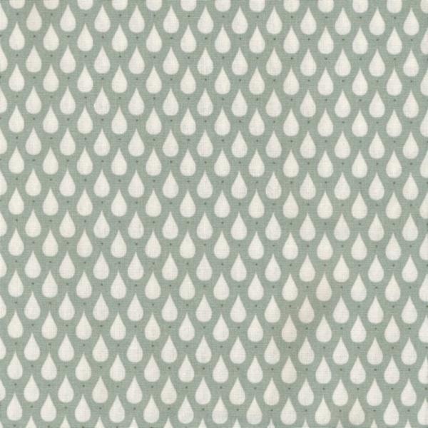 AU MAISON Wachstuch Teardrops Forest Green altgrün Tropfen beschichtete Baumwolle
