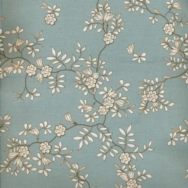 AU MAISON Wachstuch Nora Ice Green Blumen Grünblau