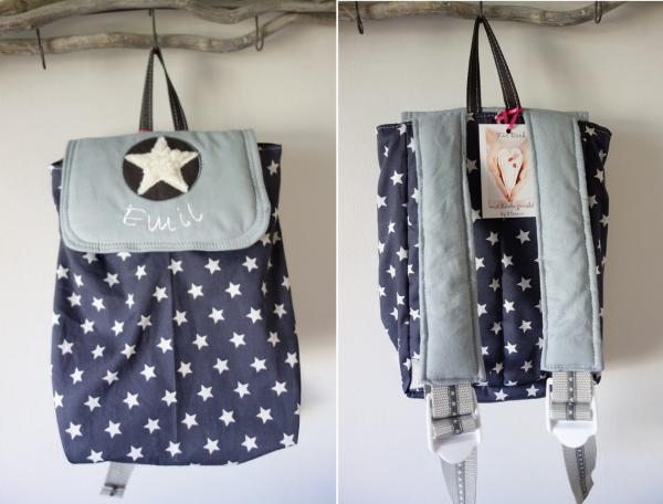 Kinderrucksack mit Wunschname, Mustermix, Stern