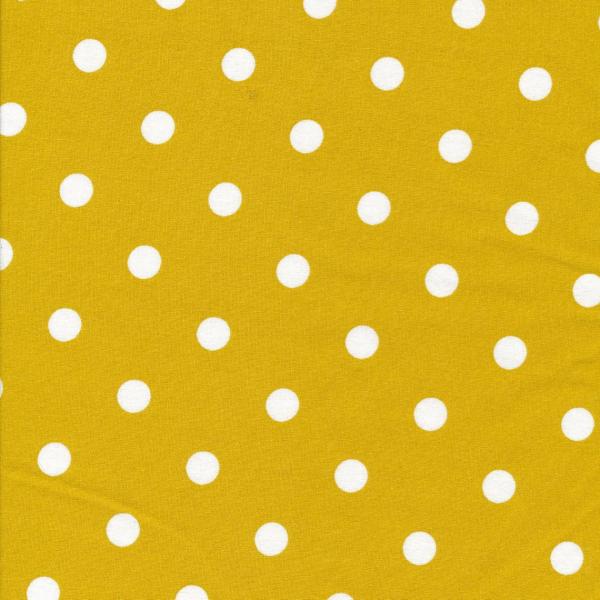 AU Maison Baumwollstoff Dots Big Mustard Fabric senfgelb gelb Tupfen Punkte