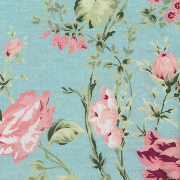 AU Maison Baumwollstoff Sophia Aqua Sky, Grey oder Dusty Violet Blumenstoff