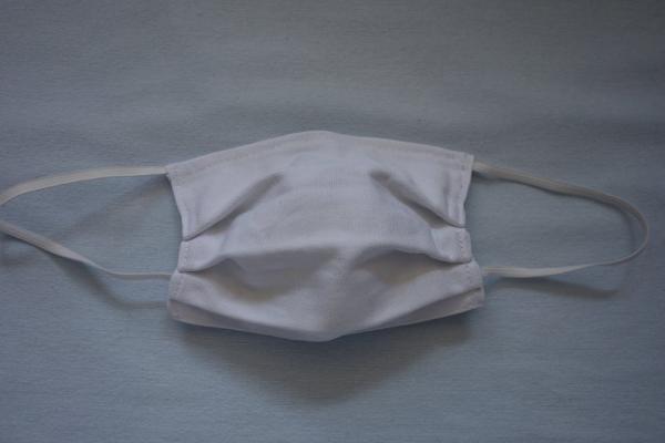Behelfsmundschutz, Mund-Nasen-Schutz, Behelfsmaske aus weißem Canvas, kochfest, Gesichtsmaske, wiederverwendbar