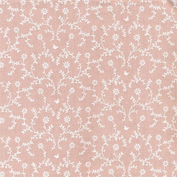 AU MAISON Wachstuch Claire Powder Rose, altrosa Blumenranken beschichtete Baumwolle
