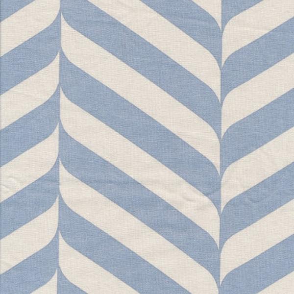 AU MAISON Wachstuch Henri French Blue blau, Streifen mit Wellen, beschichtete Baumwolle