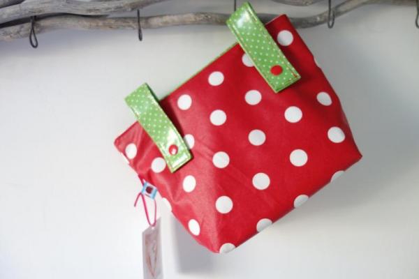 Lenkertasche mit Klappe Apfel rot, inkl. Wunschname