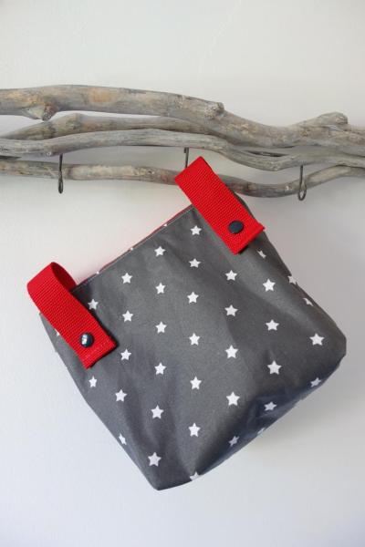 Lenkertasche rot/grau mit Klappe inkl. Wunschbuchstabe im Stern