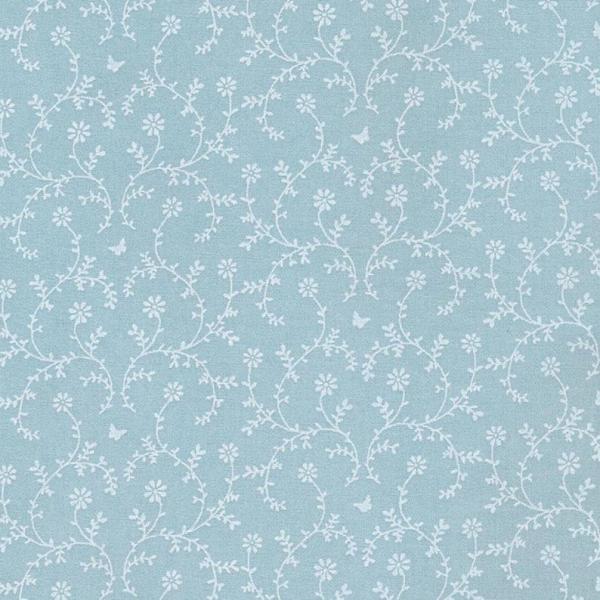 AU MAISON Wachstuch Claire Aqua Sky blau geblümt beschichtete Baumwolle