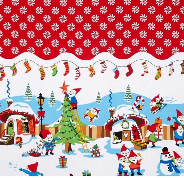 Michael Miller Holiday Holly Jolly Gnomes Zwerge