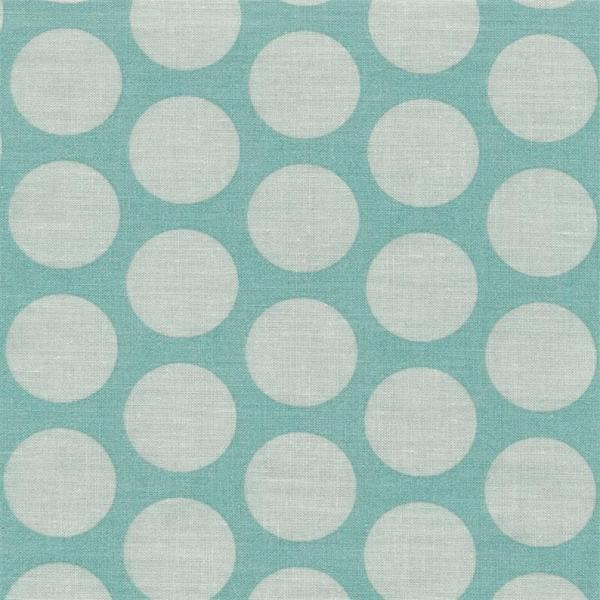 AU MAISON Wachstuch Super Dots Aqua Sky, große Tupfen türkis beschichtete Baumwolle